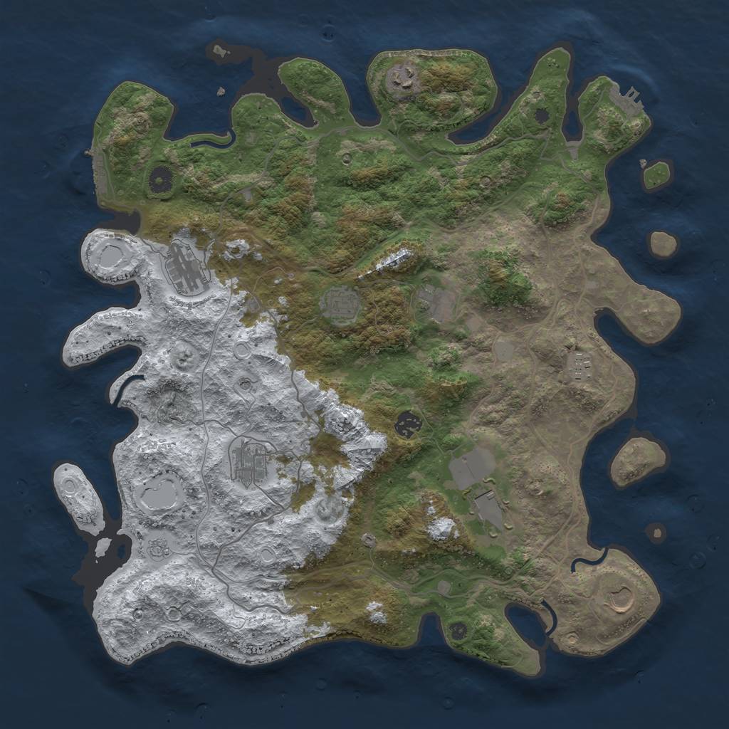 Rust Map: Procedural Map, Size: 4250, Seed: 3410282, 18 Monuments