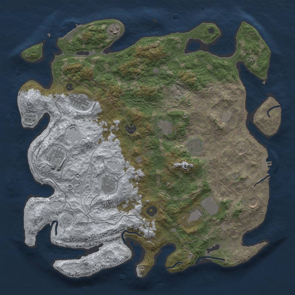 Rust Map: Procedural Map, Size: 4250, Seed: 6335071, 19 Monuments