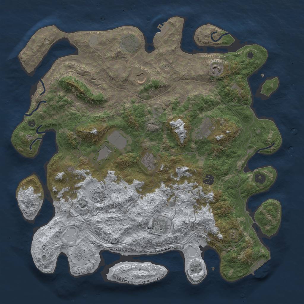 Rust Map: Procedural Map, Size: 4250, Seed: 2964715, 19 Monuments