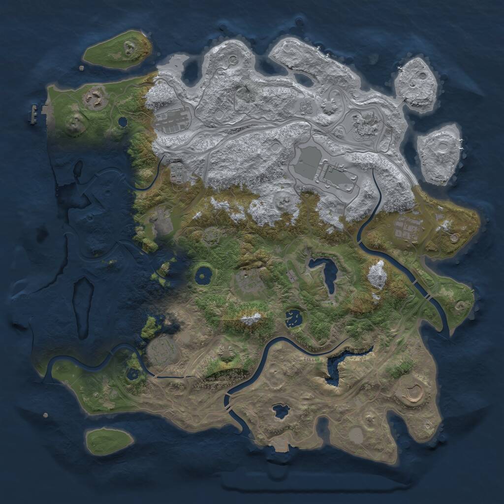 Rust Map: Procedural Map, Size: 4250, Seed: 2473509, 17 Monuments