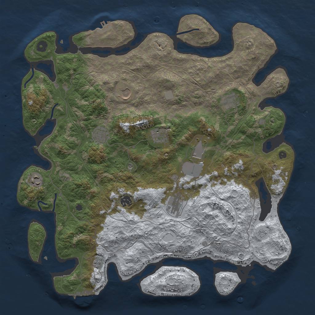 Rust Map: Procedural Map, Size: 4250, Seed: 3685426, 18 Monuments