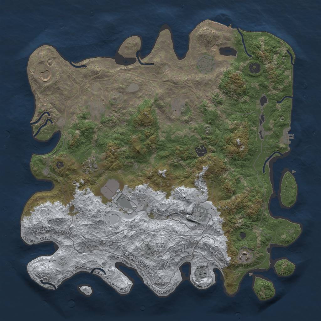 Rust Map: Procedural Map, Size: 4250, Seed: 1662448, 19 Monuments