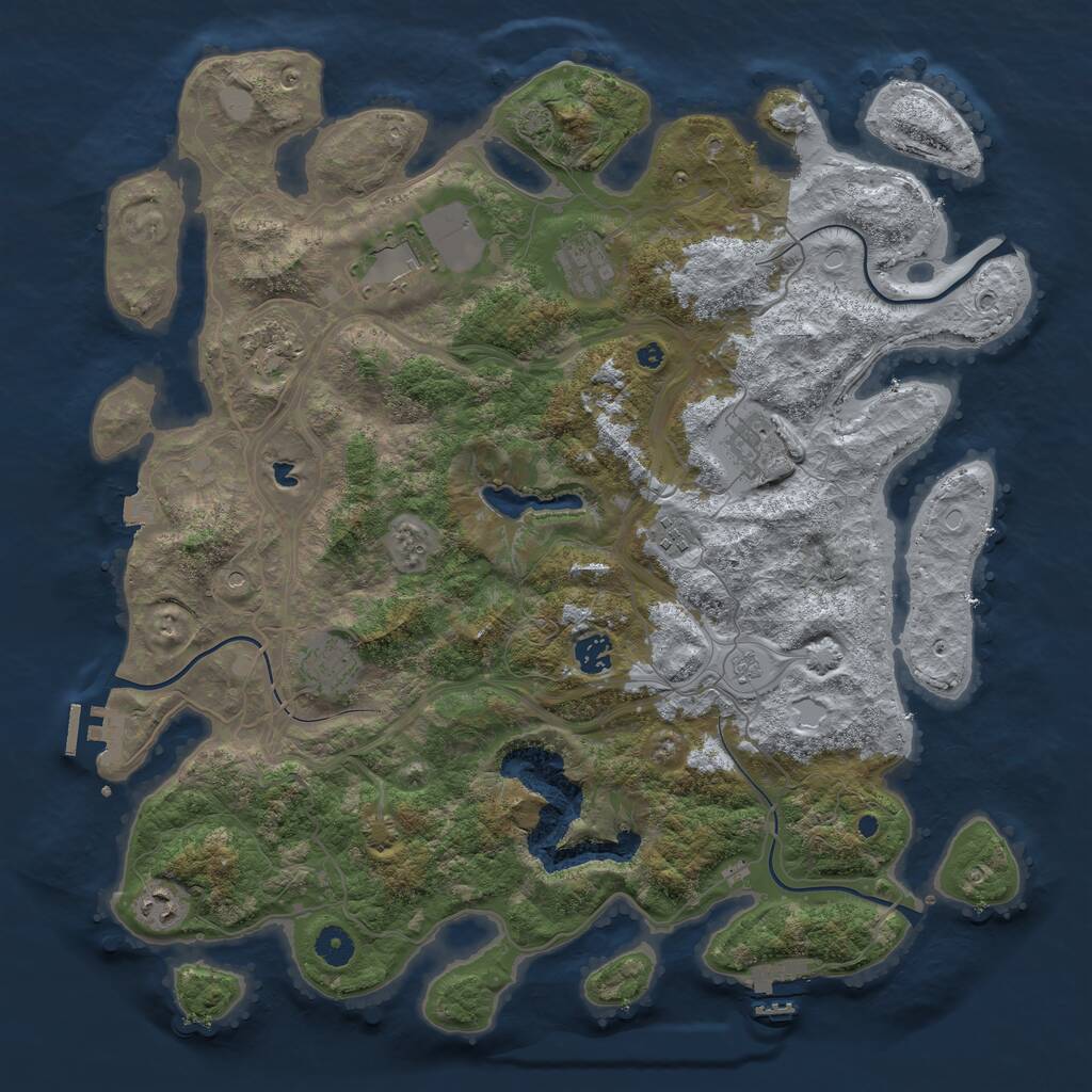 Rust Map: Procedural Map, Size: 4250, Seed: 6124119, 14 Monuments