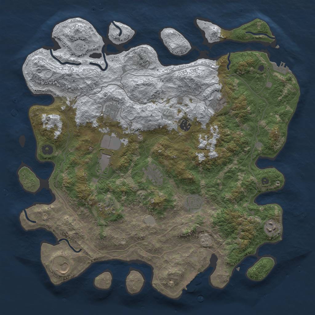 Rust Map: Procedural Map, Size: 4250, Seed: 3185931, 19 Monuments