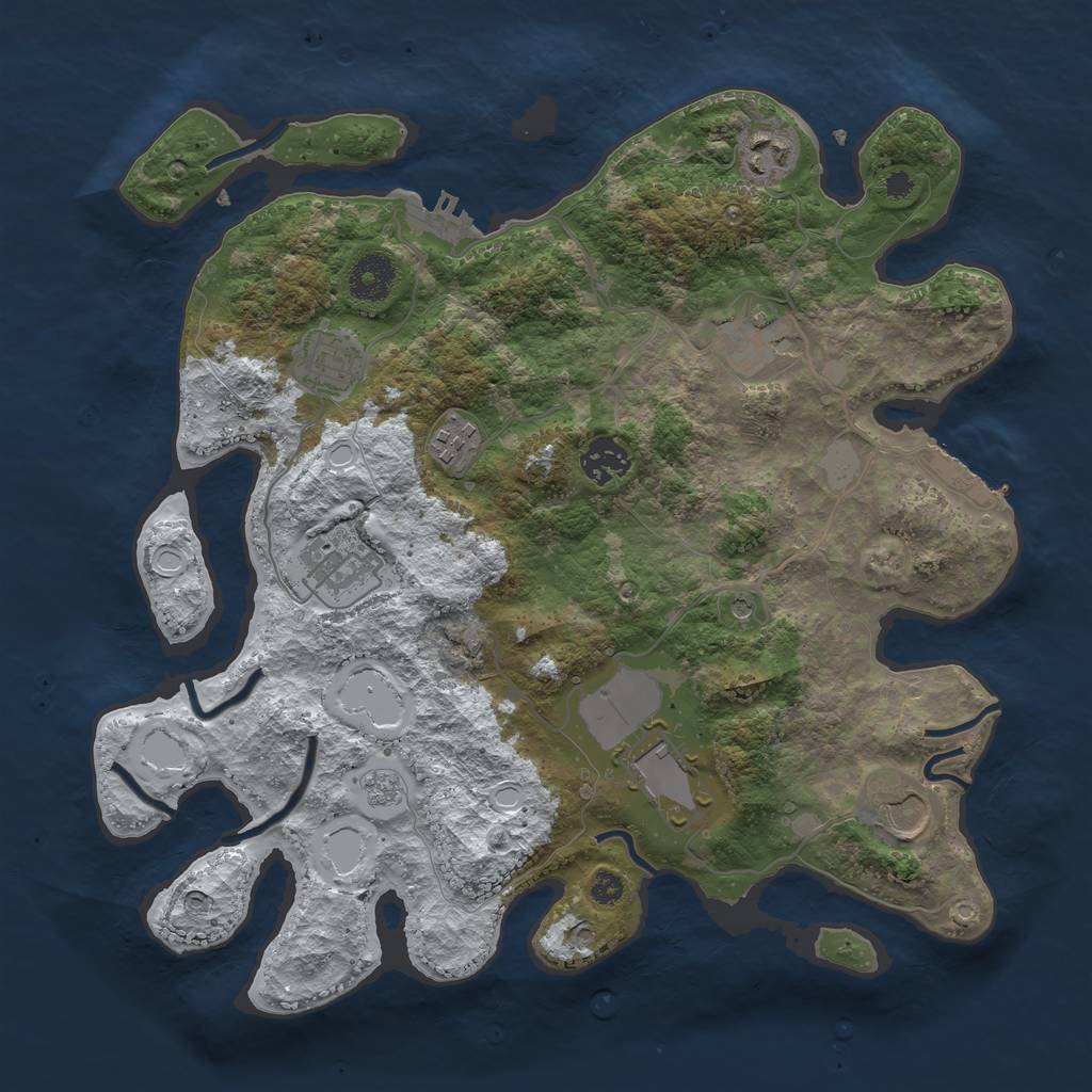 Rust Map: Procedural Map, Size: 3500, Seed: 89814437, 17 Monuments