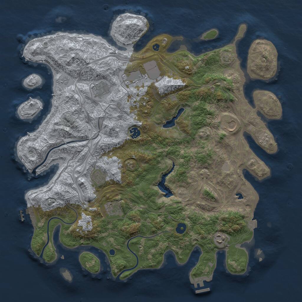 Rust Map: Procedural Map, Size: 4250, Seed: 3552210, 14 Monuments