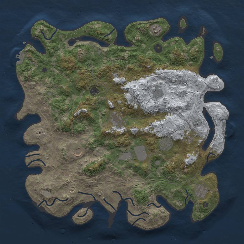 Rust Map: Procedural Map, Size: 4250, Seed: 72053, 18 Monuments