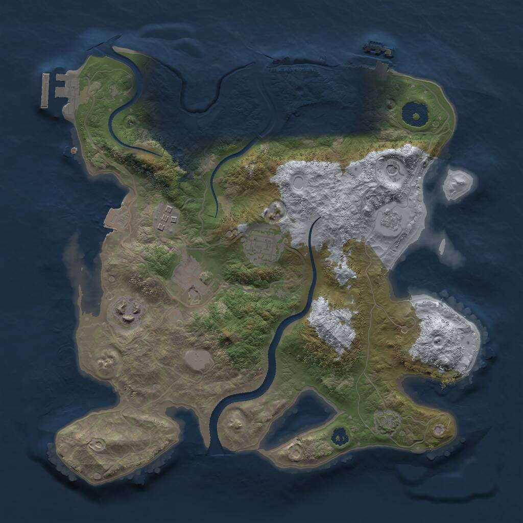 Rust Map: Procedural Map, Size: 3000, Seed: 1139530703, 10 Monuments