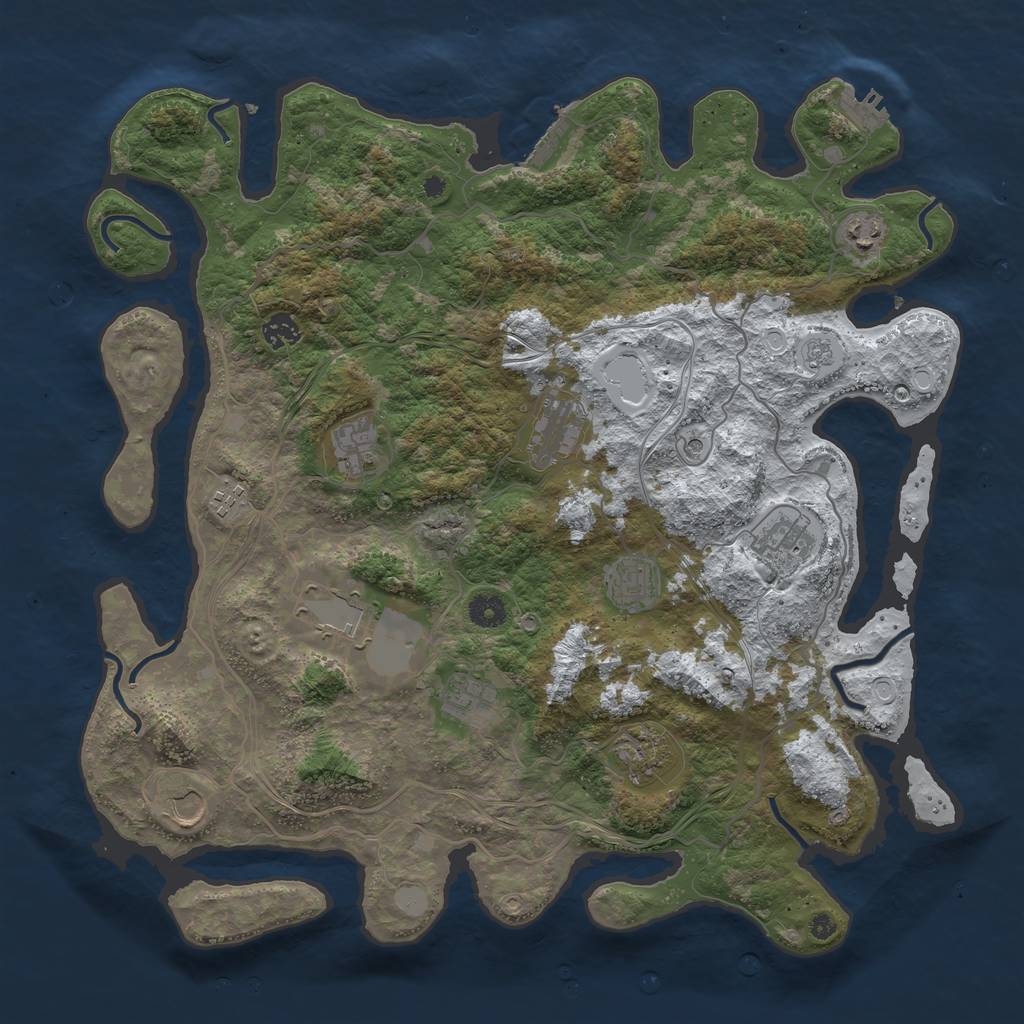 Rust Map: Procedural Map, Size: 4250, Seed: 486597, 20 Monuments