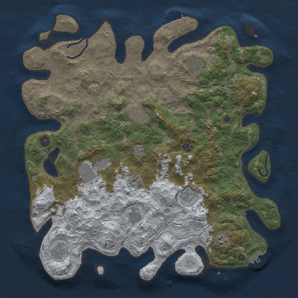 Rust Map: Procedural Map, Size: 4250, Seed: 1729614, 19 Monuments