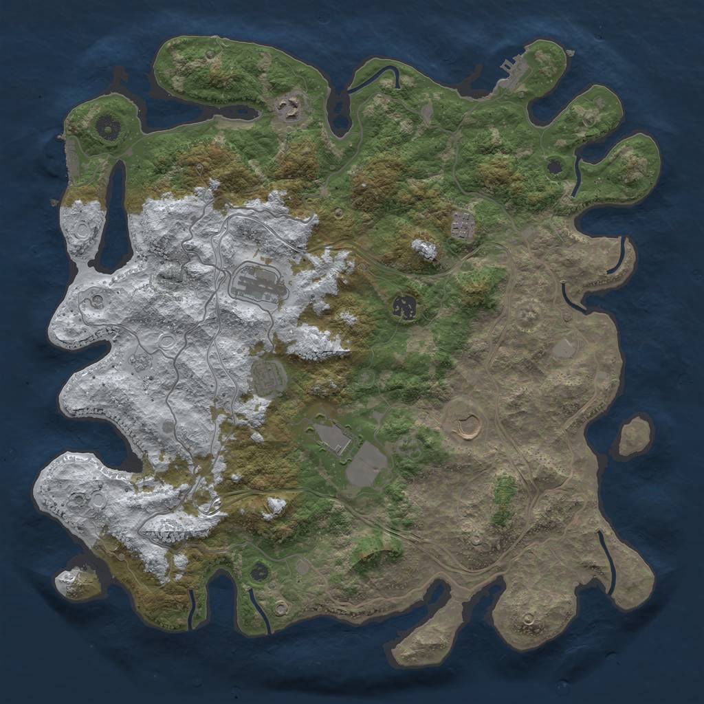 Rust Map: Procedural Map, Size: 4250, Seed: 311803, 16 Monuments