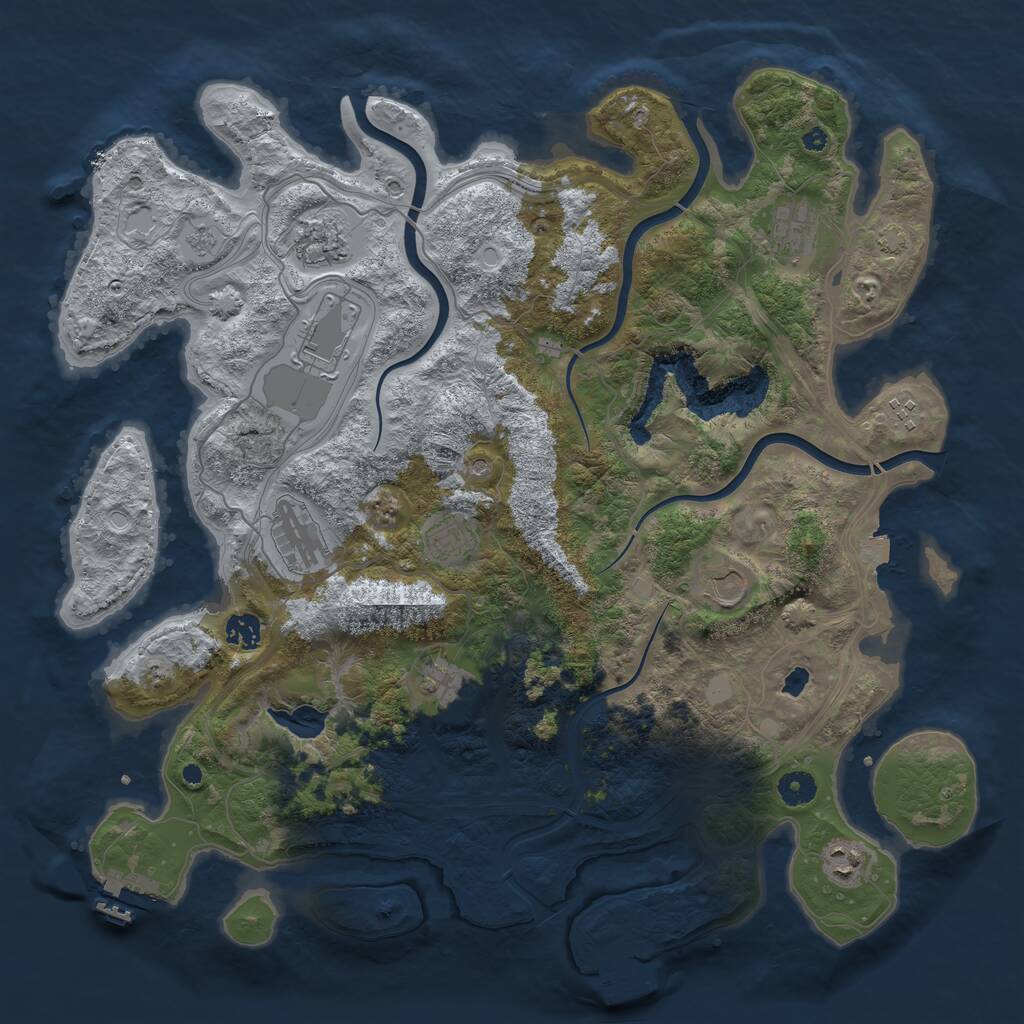 Rust Map: Procedural Map, Size: 4250, Seed: 1434946, 16 Monuments