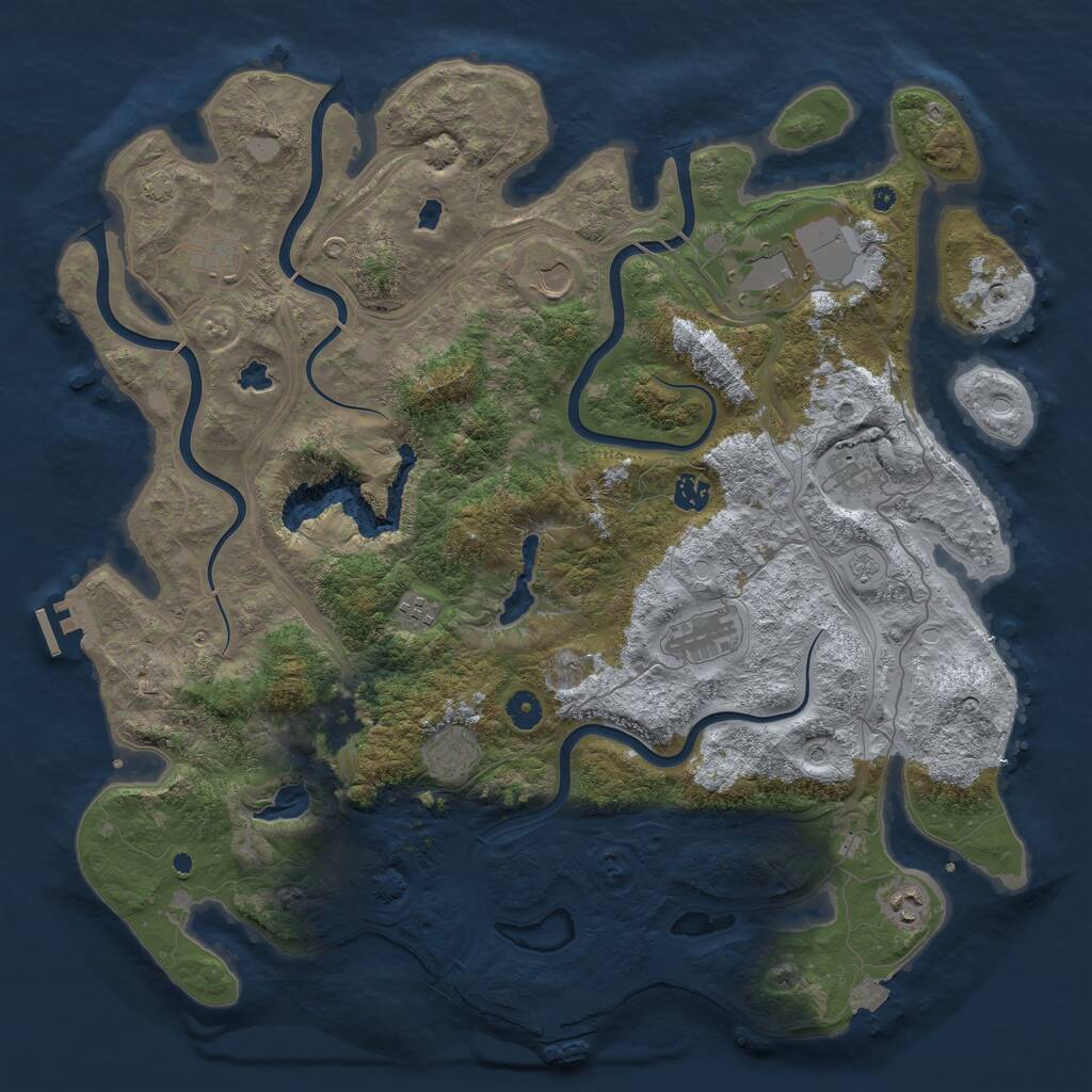 Rust Map: Procedural Map, Size: 4500, Seed: 2272355, 15 Monuments