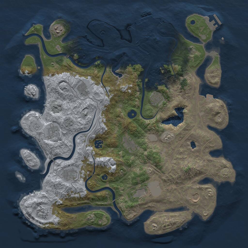 Rust Map: Procedural Map, Size: 4250, Seed: 3288184, 17 Monuments