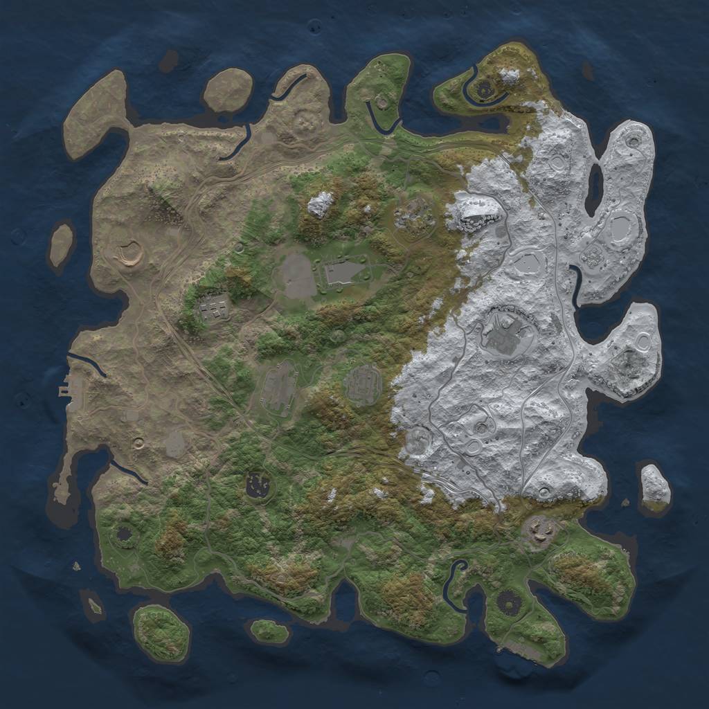 Rust Map: Procedural Map, Size: 4250, Seed: 3221879, 18 Monuments