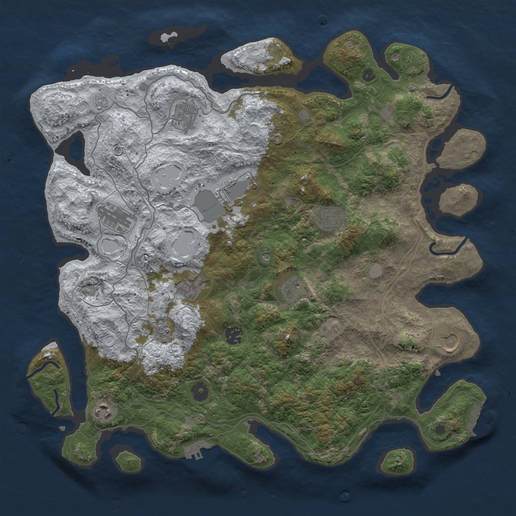 Rust Map: Procedural Map, Size: 4250, Seed: 920496, 19 Monuments