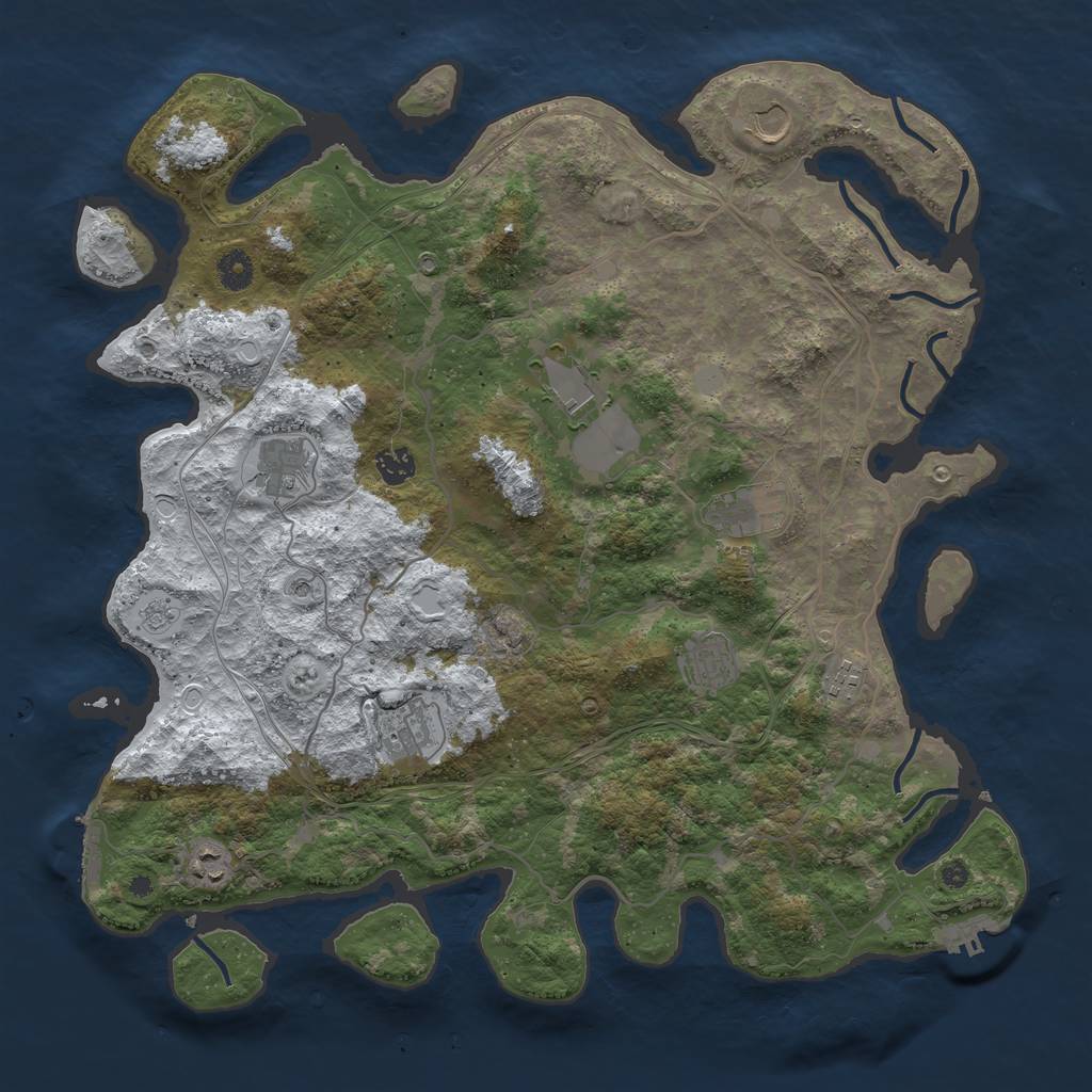 Rust Map: Procedural Map, Size: 4250, Seed: 1769052, 18 Monuments