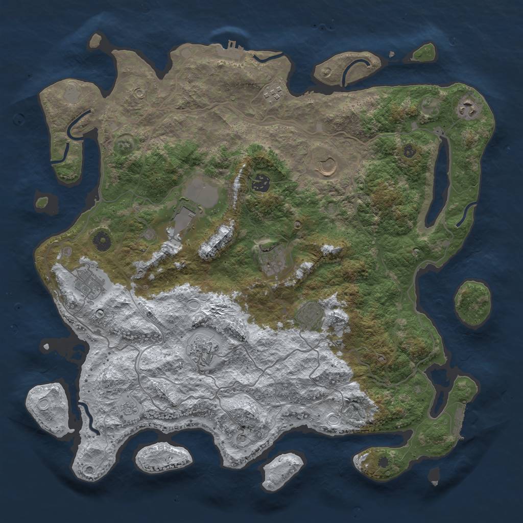 Rust Map: Procedural Map, Size: 4250, Seed: 2123881, 18 Monuments