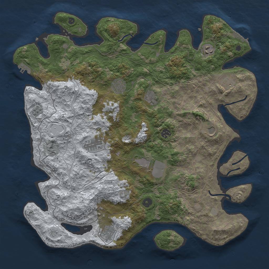 Rust Map: Procedural Map, Size: 4250, Seed: 817911, 19 Monuments
