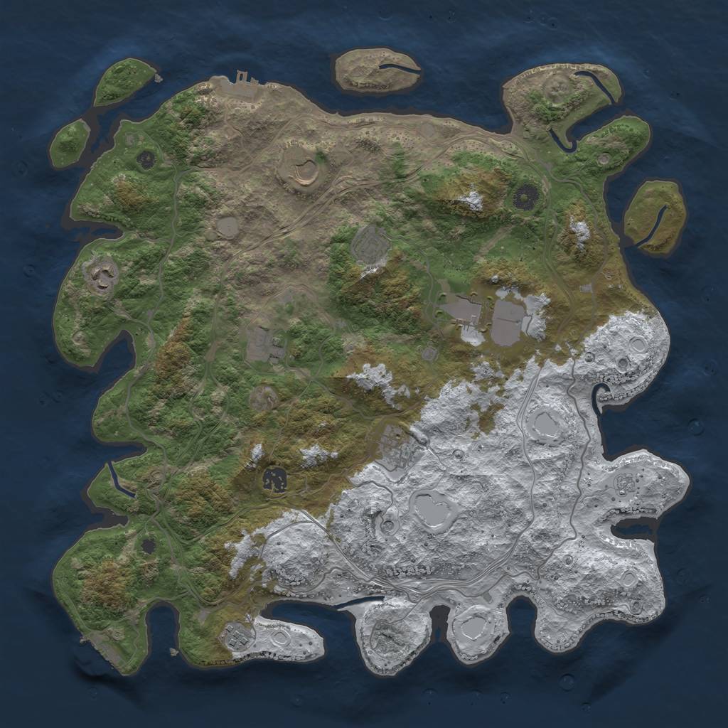 Rust Map: Procedural Map, Size: 4250, Seed: 5063043, 17 Monuments