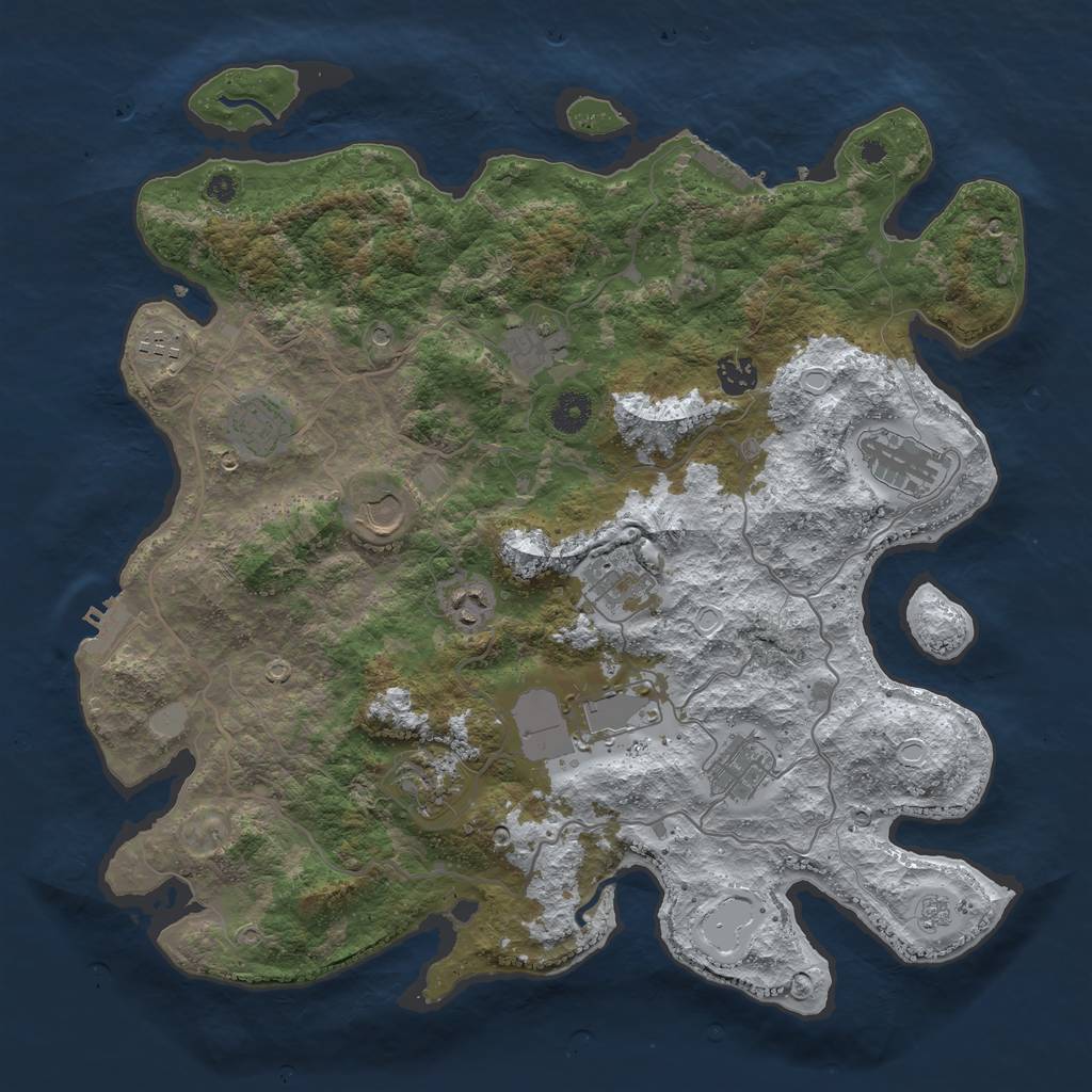 Rust Map: Procedural Map, Size: 4000, Seed: 1447190113, 20 Monuments
