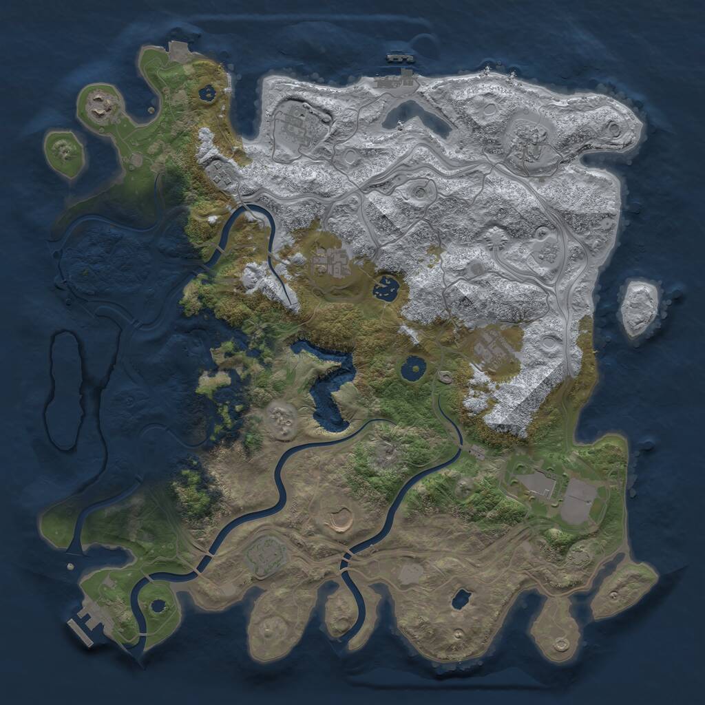 Rust Map: Procedural Map, Size: 4250, Seed: 1416519, 16 Monuments