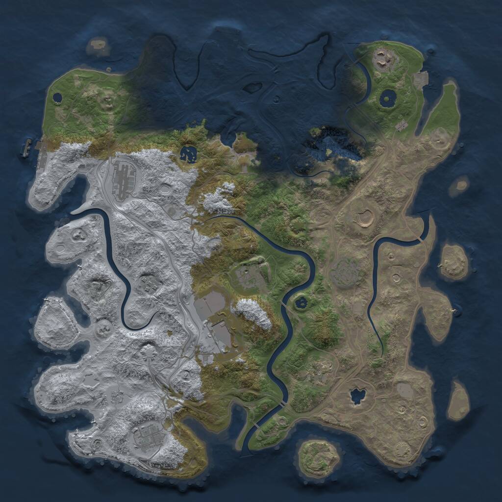 Rust Map: Procedural Map, Size: 4250, Seed: 4741745, 16 Monuments