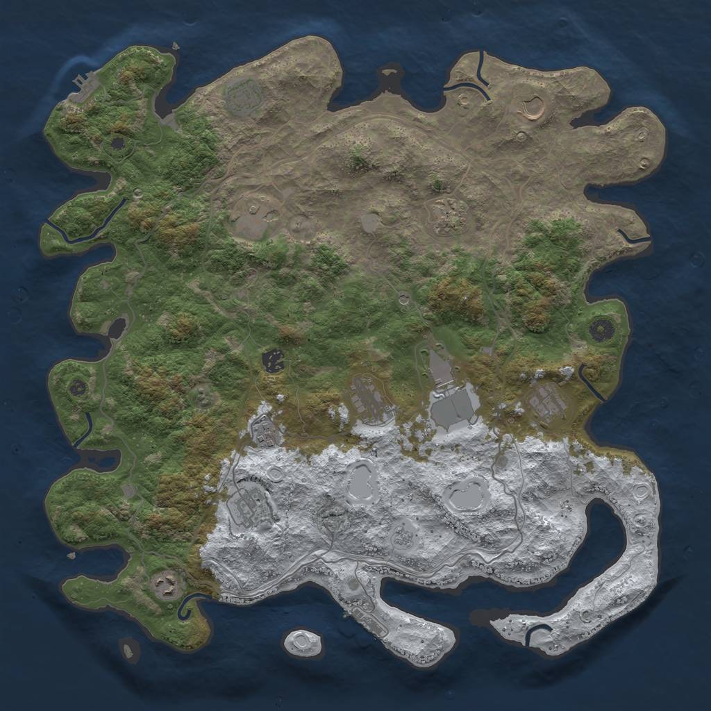 Rust Map: Procedural Map, Size: 4500, Seed: 5971302, 20 Monuments