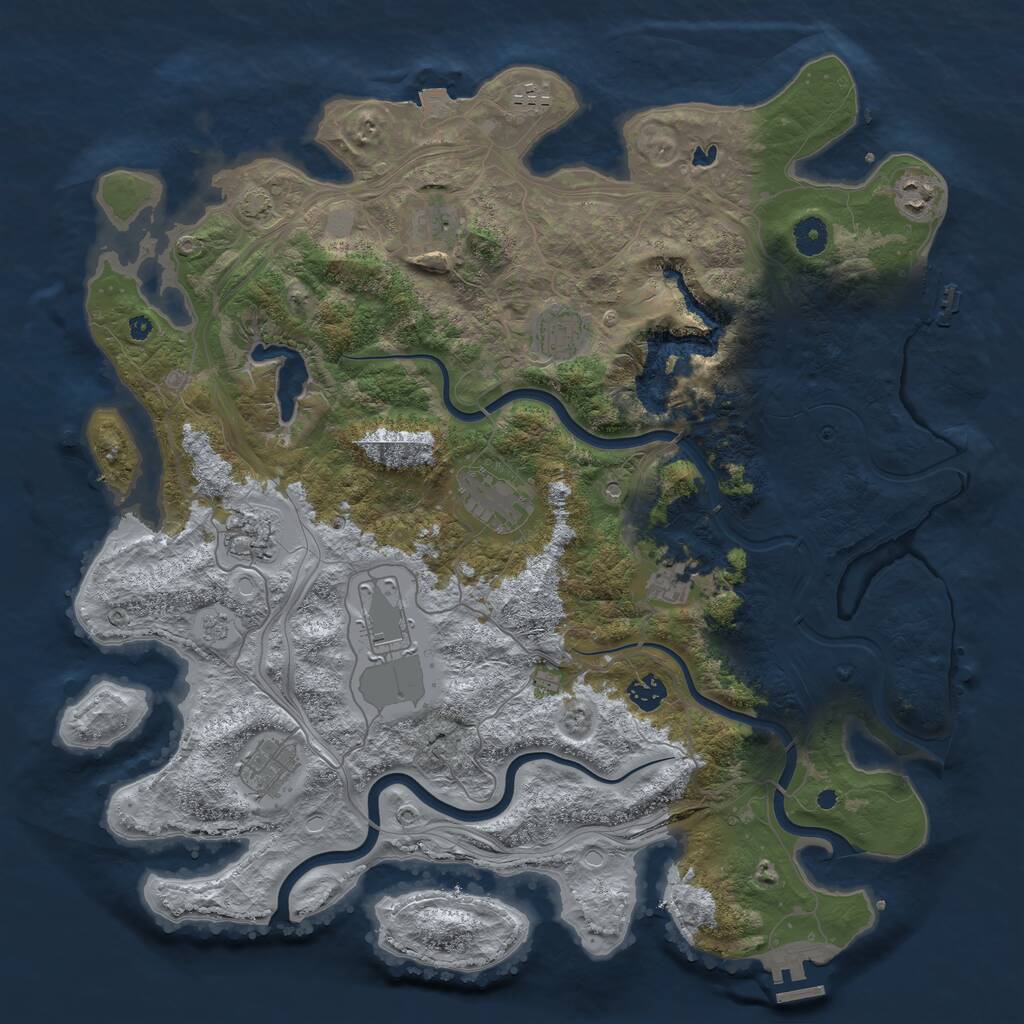 Rust Map: Procedural Map, Size: 4250, Seed: 2527475, 16 Monuments