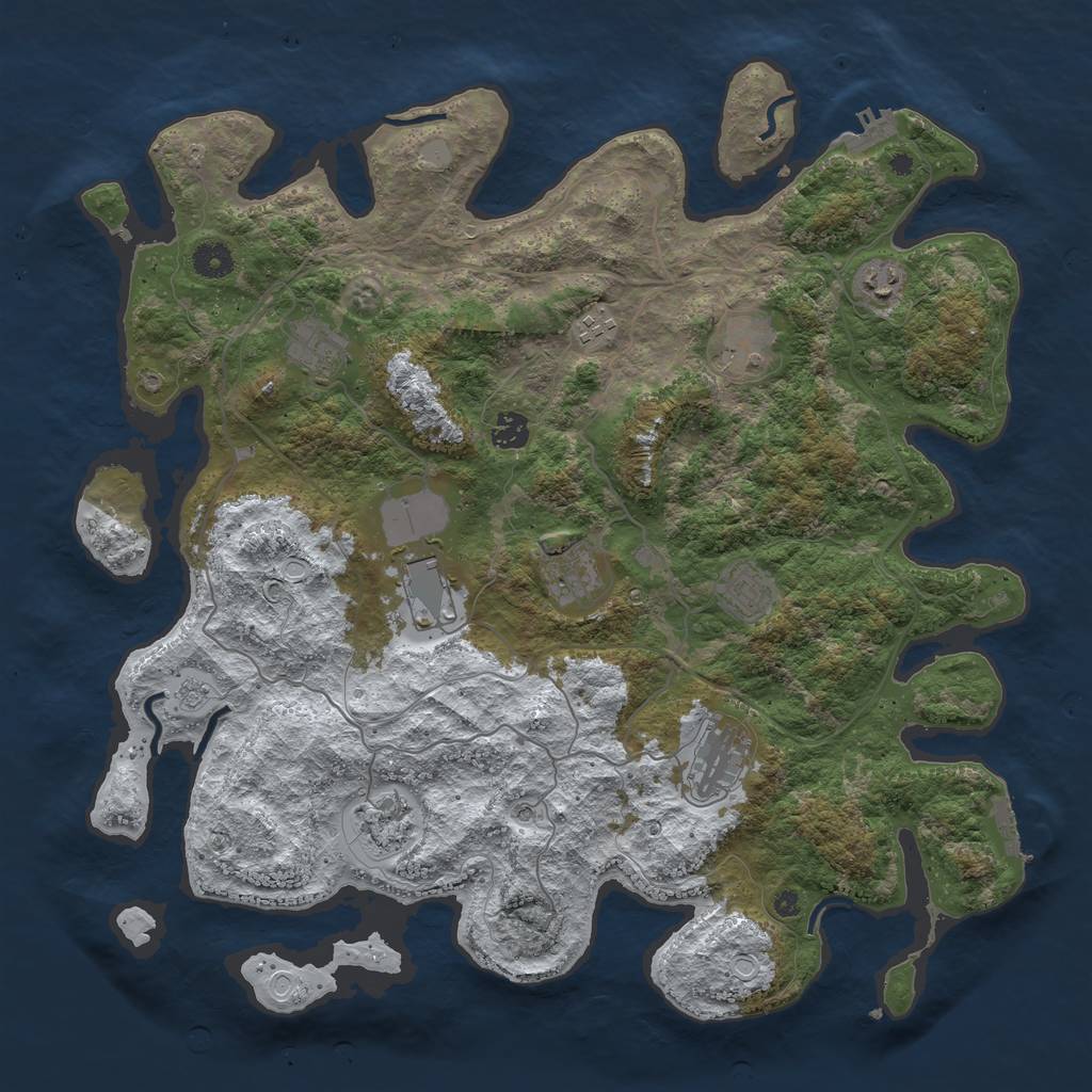 Rust Map: Procedural Map, Size: 4250, Seed: 5128955, 19 Monuments