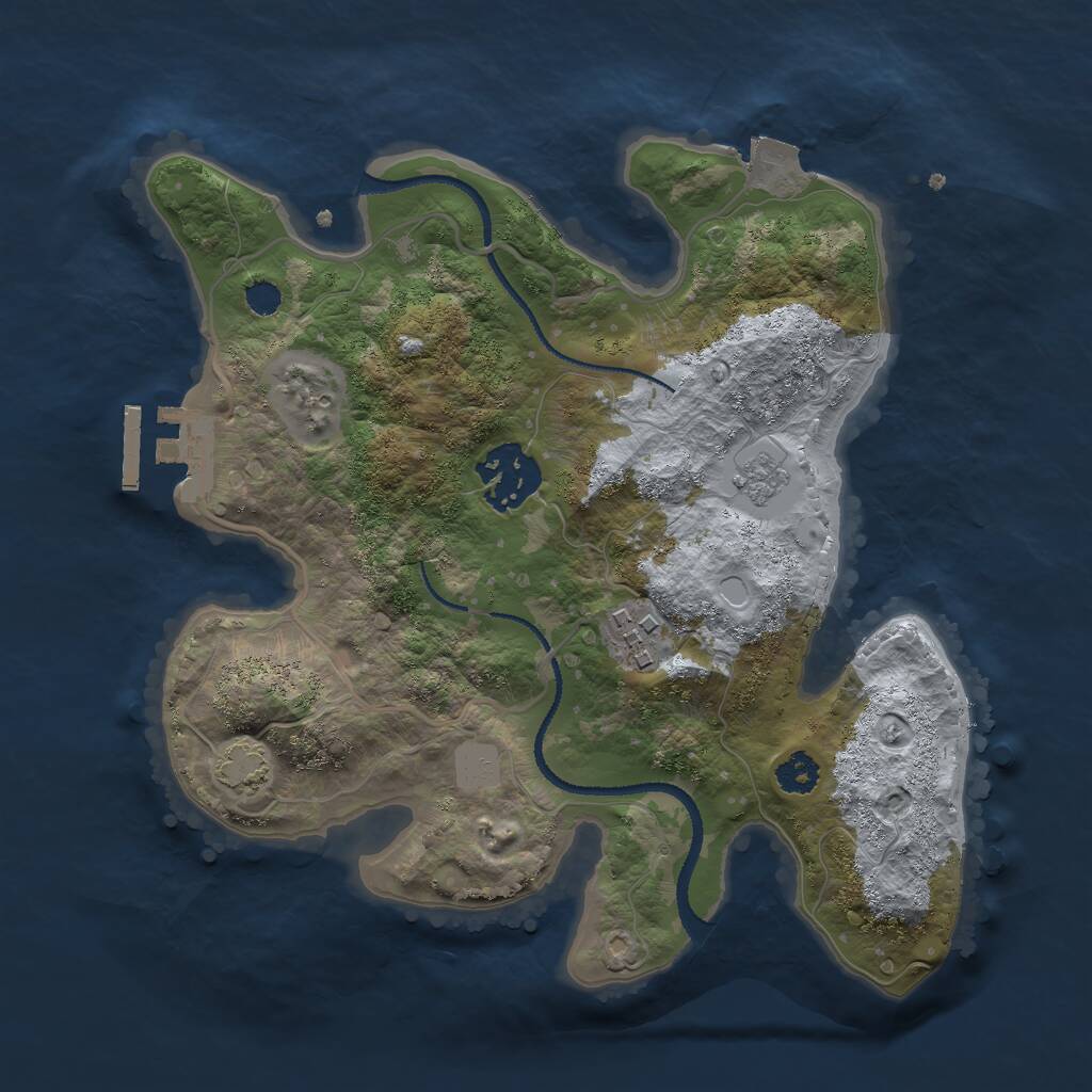 Rust Map: Procedural Map, Size: 2591, Seed: 420, 6 Monuments