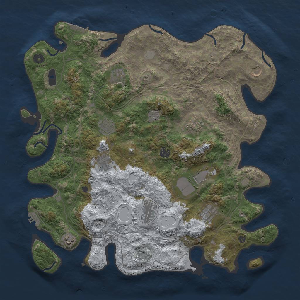 Rust Map: Procedural Map, Size: 4250, Seed: 1320820, 20 Monuments