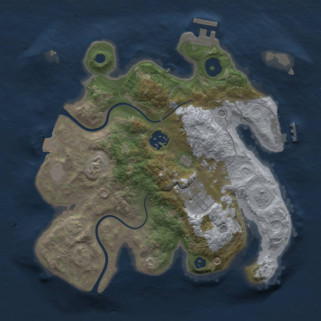 Rust Map: Procedural Map, Size: 2700, Seed: 5433, 8 Monuments
