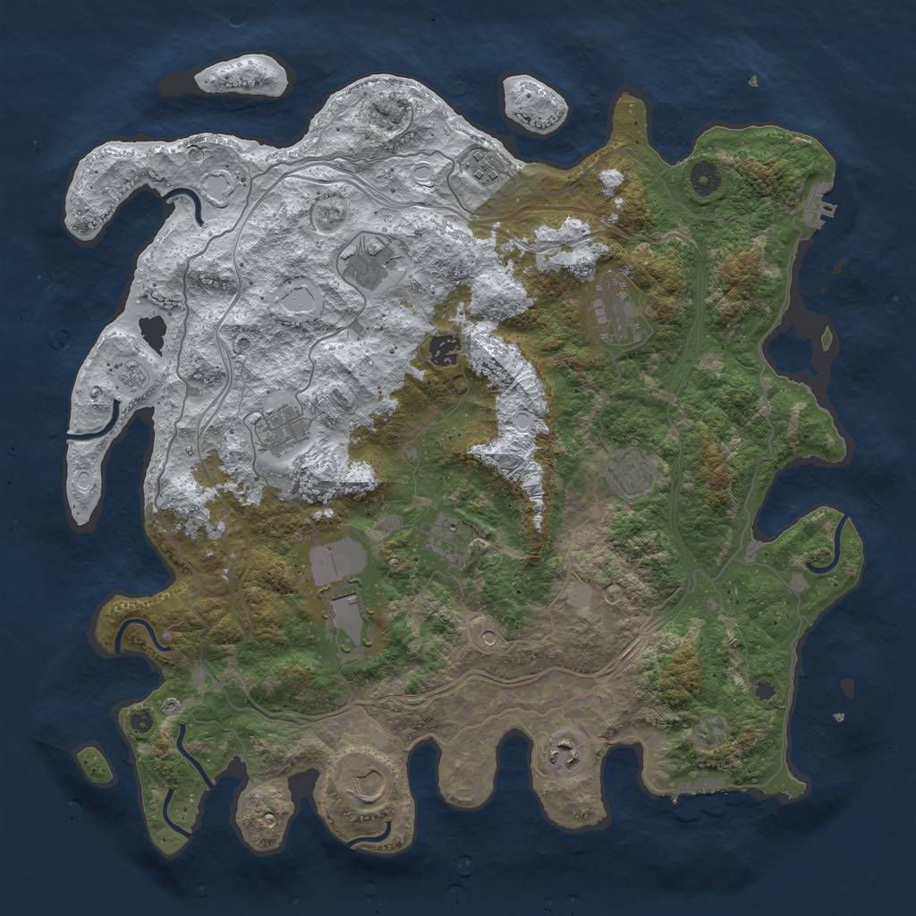 Rust Map: Procedural Map, Size: 4250, Seed: 3002674, 19 Monuments