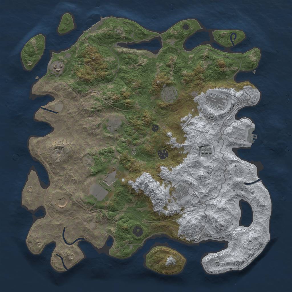 Rust Map: Procedural Map, Size: 4250, Seed: 4426503, 18 Monuments