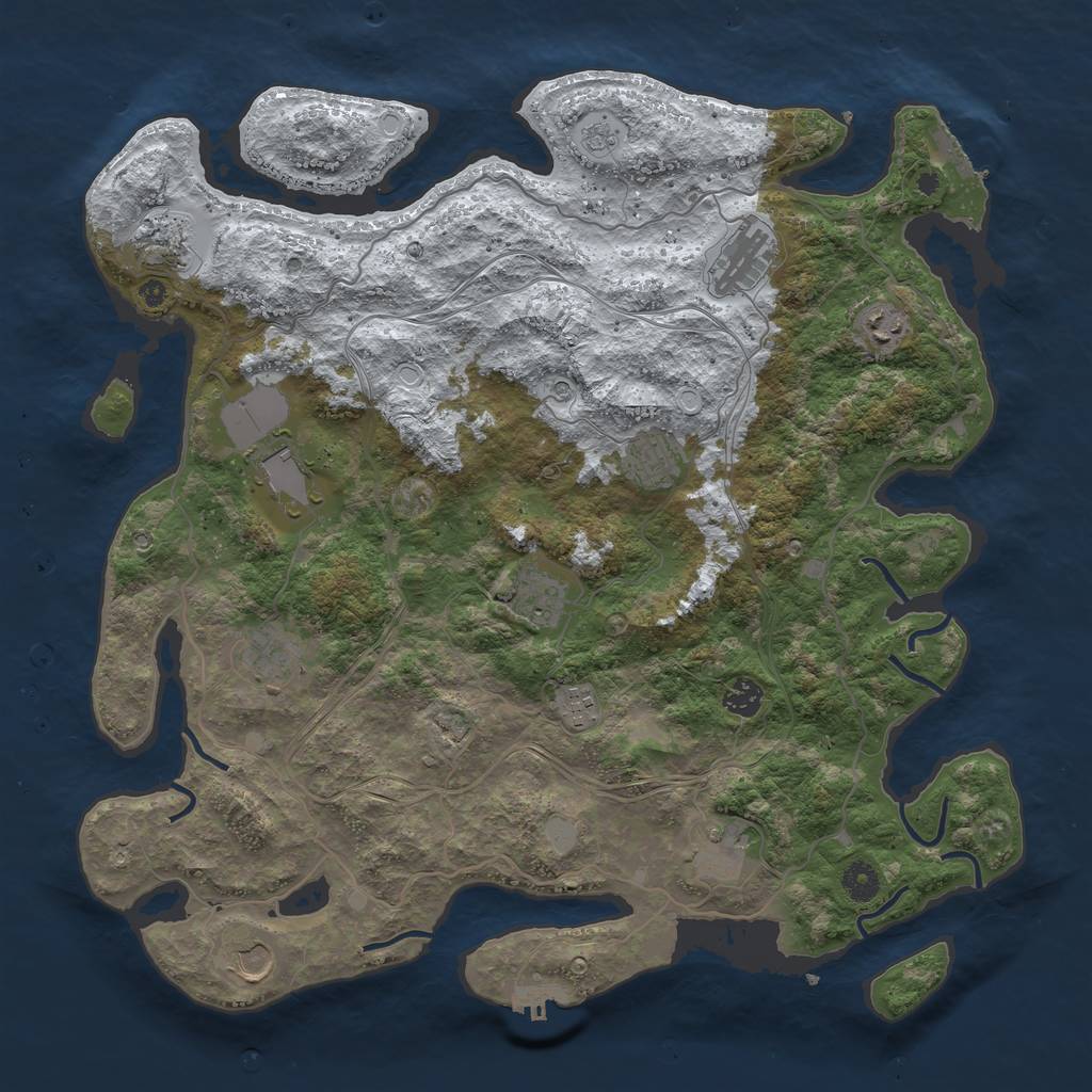 Rust Map: Procedural Map, Size: 4250, Seed: 6098245, 20 Monuments