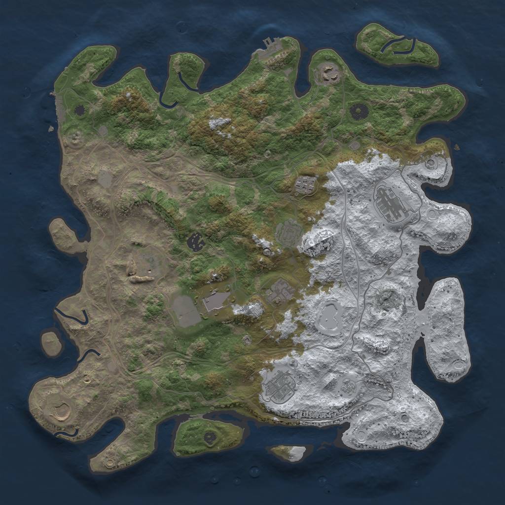 Rust Map: Procedural Map, Size: 4250, Seed: 4473480, 19 Monuments