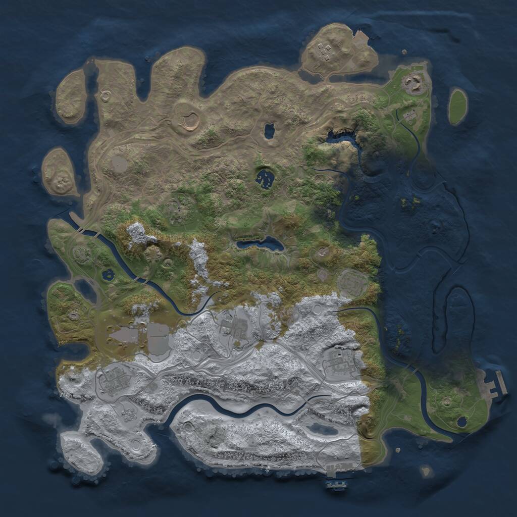 Rust Map: Procedural Map, Size: 4250, Seed: 621025, 16 Monuments