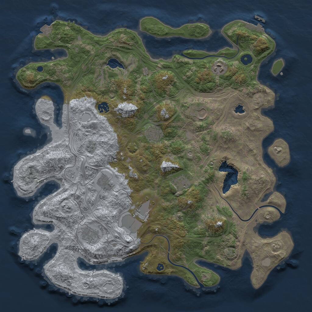 Rust Map: Procedural Map, Size: 4250, Seed: 4180410, 14 Monuments