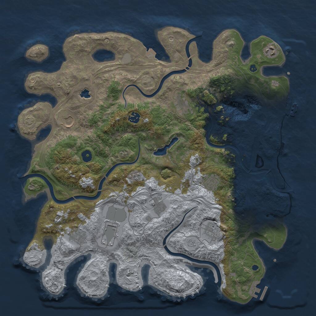 Rust Map: Procedural Map, Size: 4250, Seed: 2198930, 16 Monuments