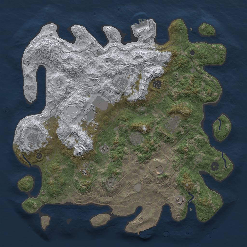 Rust Map: Procedural Map, Size: 4250, Seed: 3660415, 19 Monuments