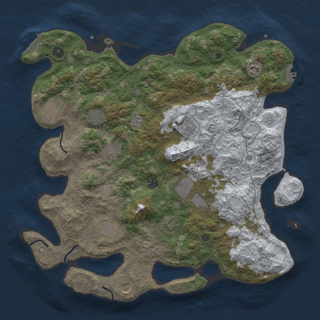 Rust Map: Procedural Map, Size: 4250, Seed: 6125277, 20 Monuments