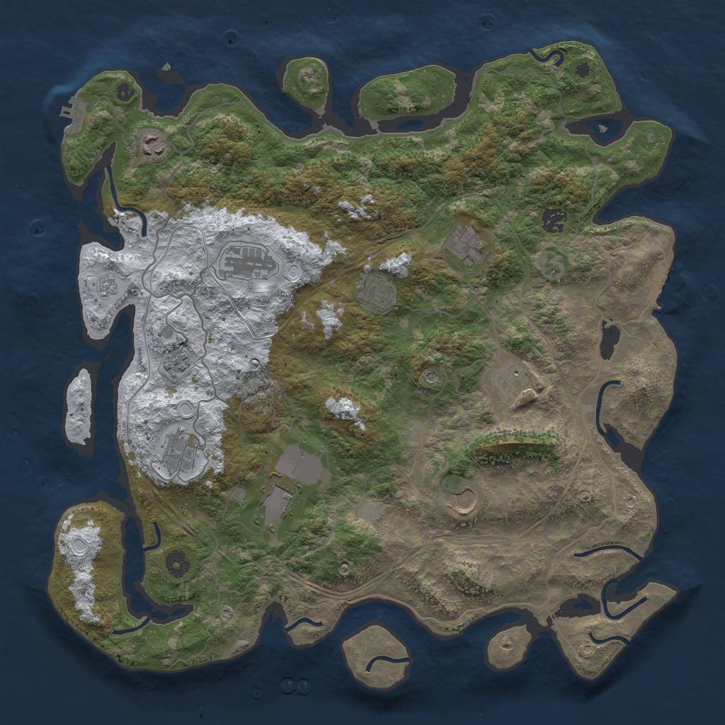 Rust Map: Procedural Map, Size: 4250, Seed: 2432618, 19 Monuments