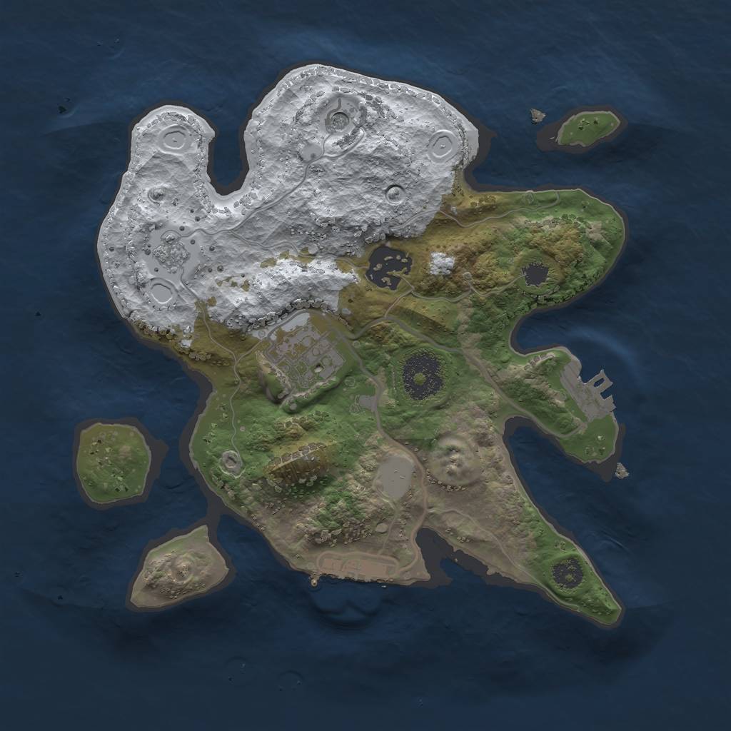 Rust Map: Procedural Map, Size: 2500, Seed: 269483404, 11 Monuments