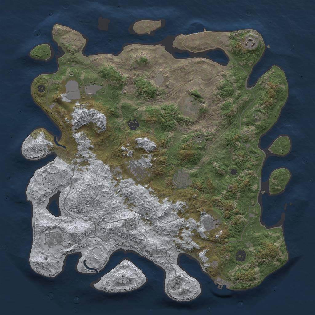 Rust Map: Procedural Map, Size: 4250, Seed: 4981889, 18 Monuments