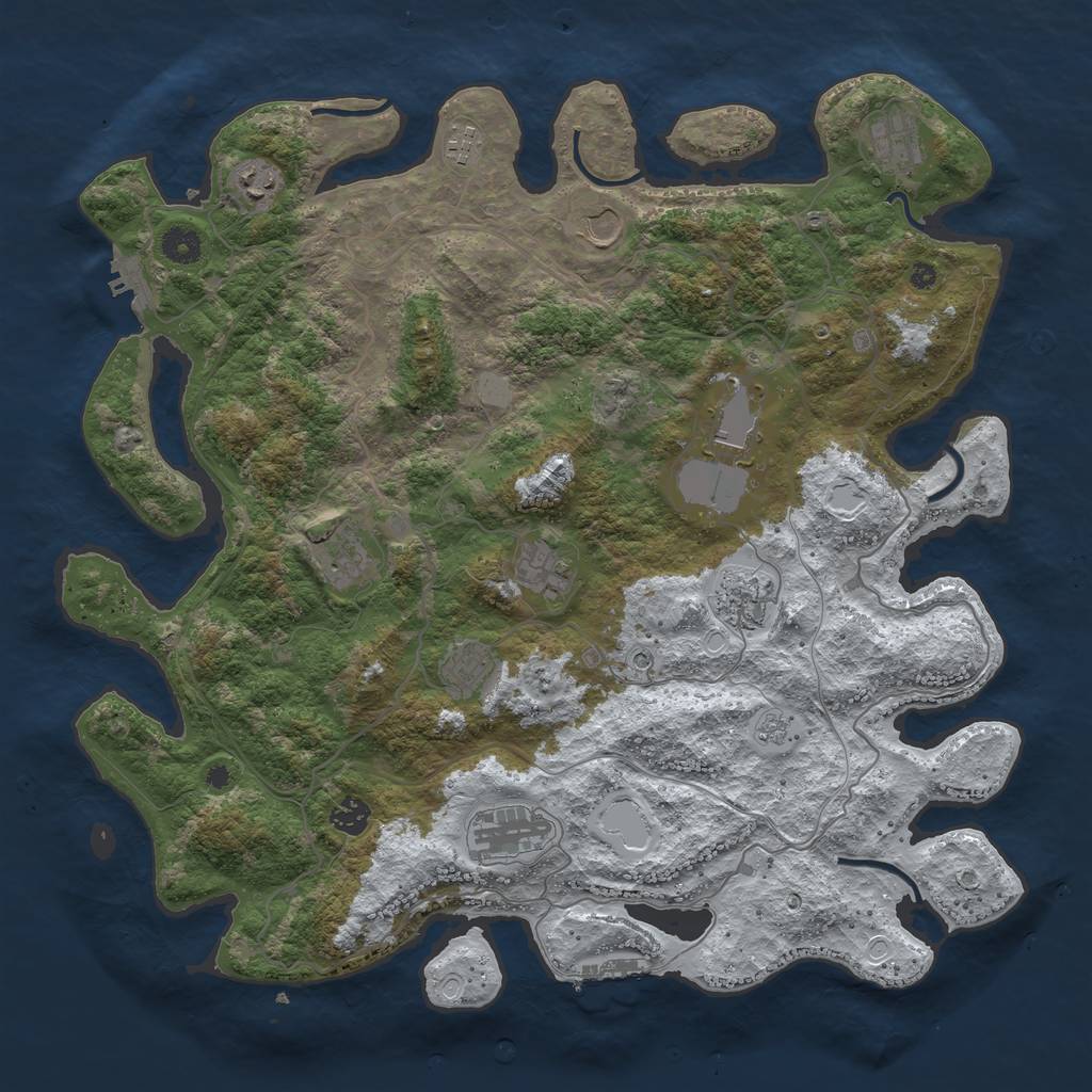 Rust Map: Procedural Map, Size: 4250, Seed: 193518, 20 Monuments