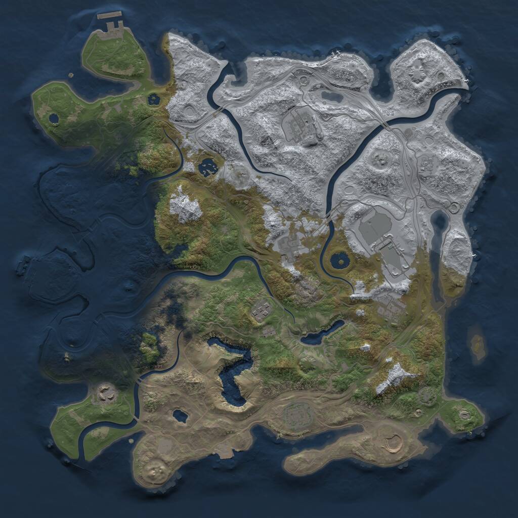 Rust Map: Procedural Map, Size: 4250, Seed: 2231641, 15 Monuments