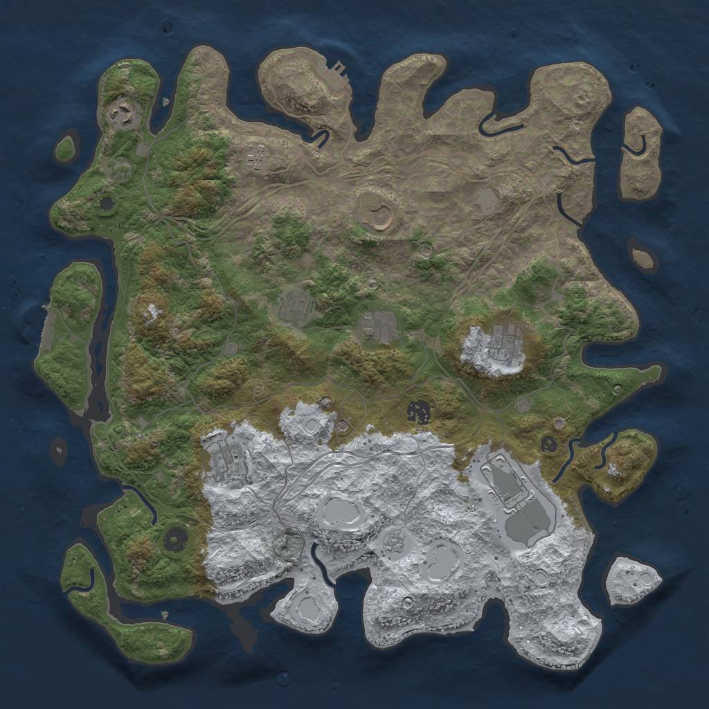 Rust Map: Procedural Map, Size: 4250, Seed: 571593, 18 Monuments