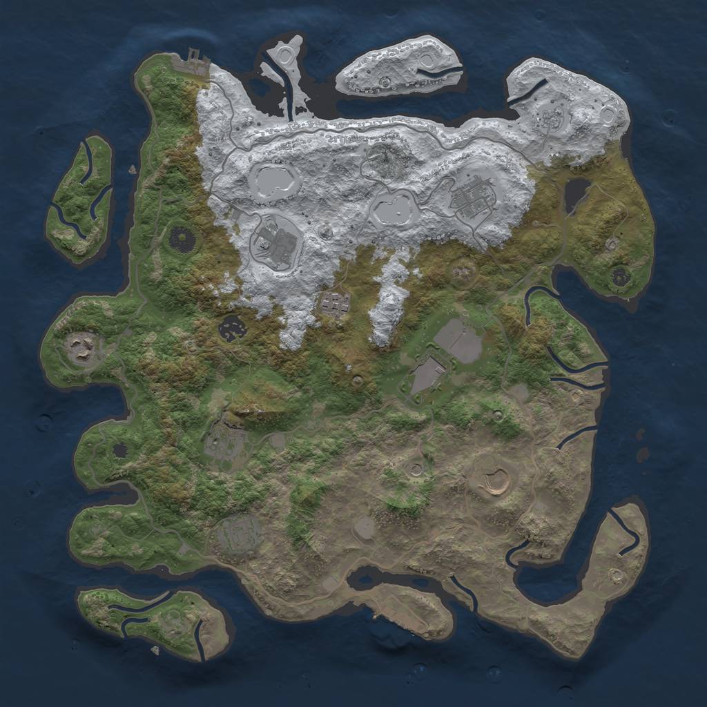 Rust Map: Procedural Map, Size: 4000, Seed: 1858487345, 18 Monuments