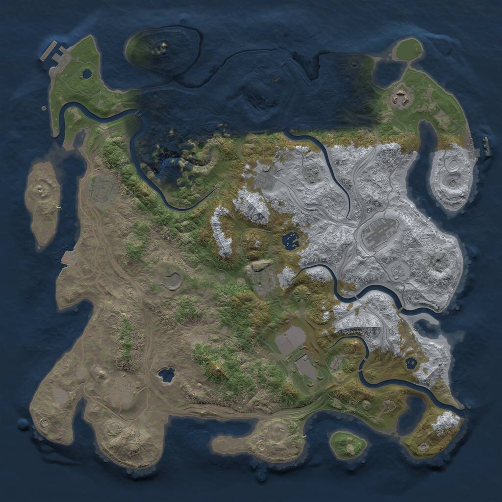 Rust Map: Procedural Map, Size: 4250, Seed: 3197783, 16 Monuments